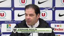 Conférence de presse Havre AC - Angers SCO : Erick MOMBAERTS (HAC) - Stéphane MOULIN (SCO) - saison 2012/2013