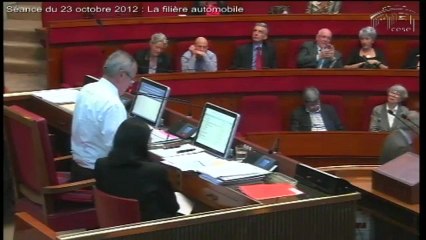 23 Octobre 2012 : "la filière automobile : comment relever les défis d'une transition réussie ?" - cese