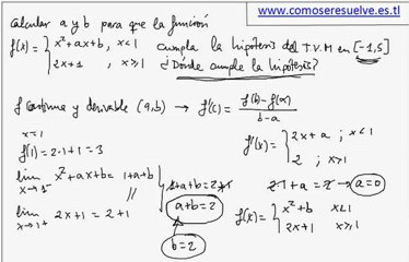 Teorema del valor medio de una función a trozos