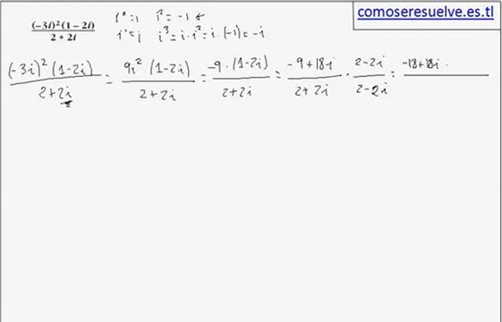 Cociente de número complejos y operaciones en forma binómica