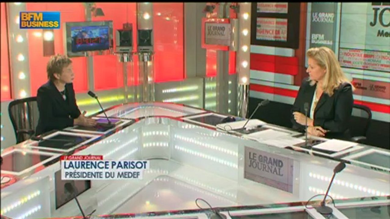Laurence Parisot, présidente du MEDEF - 13 février - BFM : Le Grand Journal 3/4