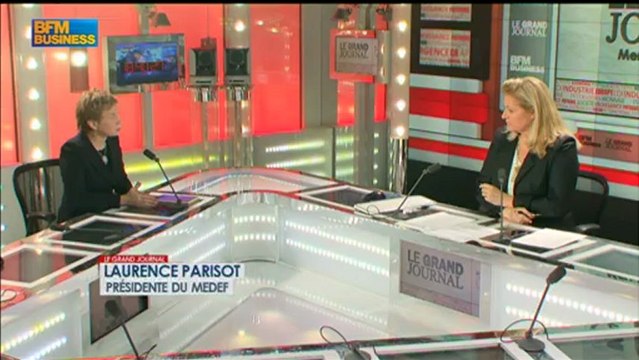 Laurence Parisot, présidente du MEDEF - 13 février - BFM : Le Grand Journal 3/4