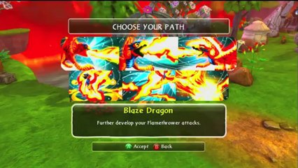 Skylanders Spyro's Adventure Sunburn - Blaze Dragon Path and Flame Lord Path
