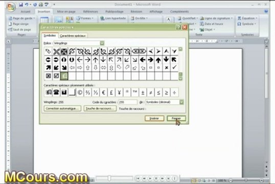 Tutoriel WORD 2007: Cours N°26 Comment insérer un Symbole