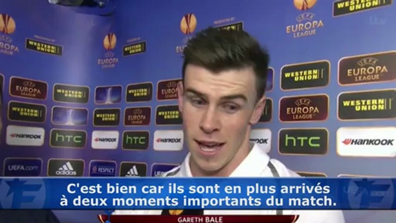 La réaction de Gareth Bale après ses deux coups francs face à l'OL