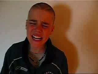 Justin singing Because of You by Ne-yo