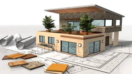 construction from a house in animation