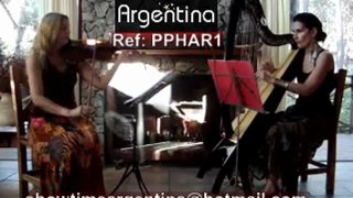 REF: PPHAR1 female harpist - duo violin + arpa - classical & celtic music