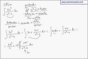 Integral racional cociente mas resto partido de divisor