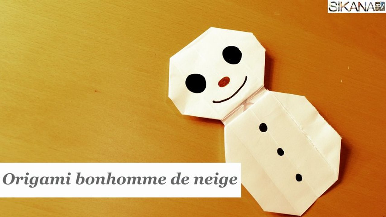 Origami : Bonhomme de neige en papier - HD