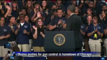 Obama pushes for gun control in his hometown of Chicago