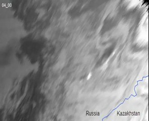 Rusya'ya Düşen Meteor Görüntüsü Uyduda