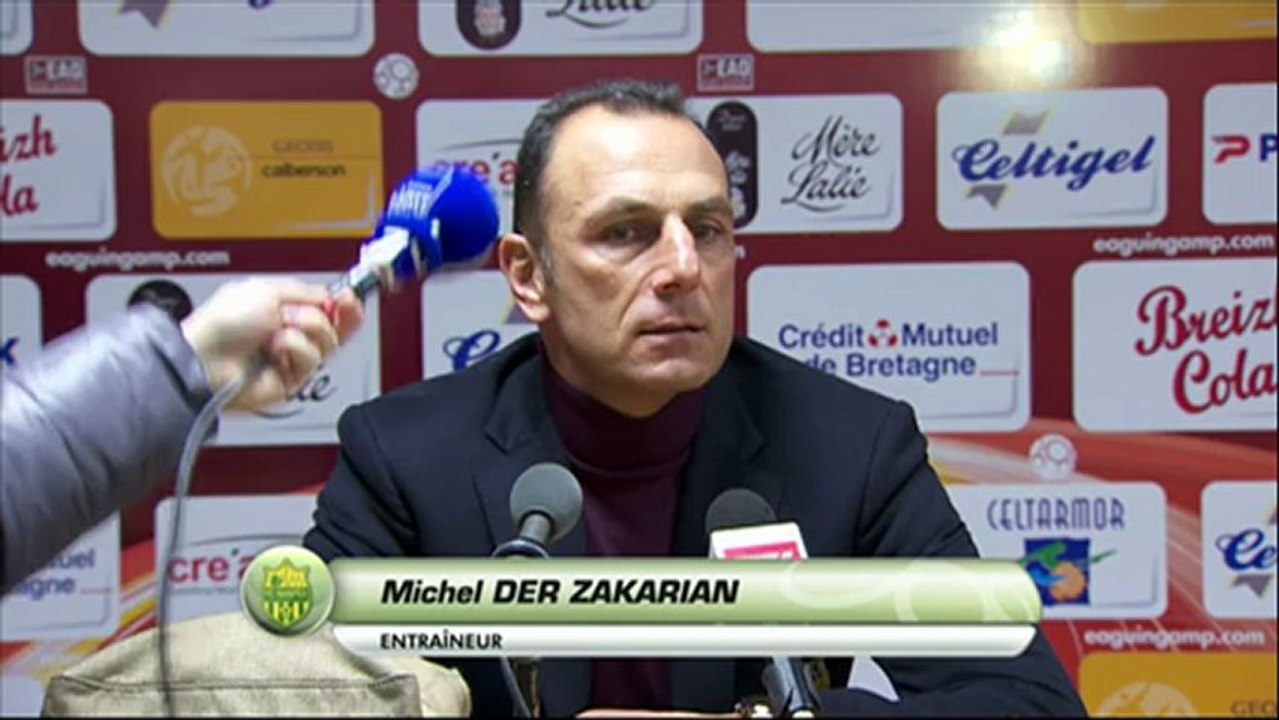 Conférence de presse EA Guingamp - FC Nantes : Jocelyn GOURVENNEC (EAG) - Michel DER ZAKARIAN (FCN) - saison 2012/2013