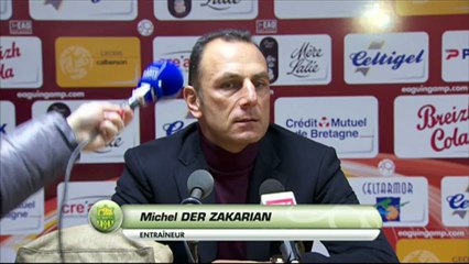 Conférence de presse EA Guingamp - FC Nantes : Jocelyn GOURVENNEC (EAG) - Michel DER ZAKARIAN (FCN) - saison 2012/2013