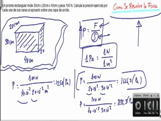 Calcular la presion ejercida por un prisma sobre arcilla Fisica Fluidos