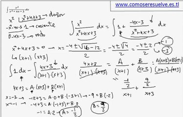 Integral racional con raices simples ejemplo 3