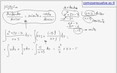 integral racional tipo dividendo entre divisor ejemplo 2