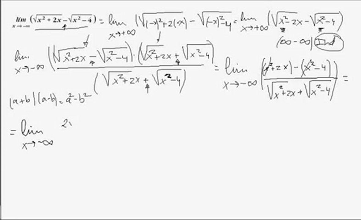 Problema de limites(indeterminacion infinito menos infinito con raices)