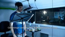 Colin records his voice for Merlin the Game ( VOST )