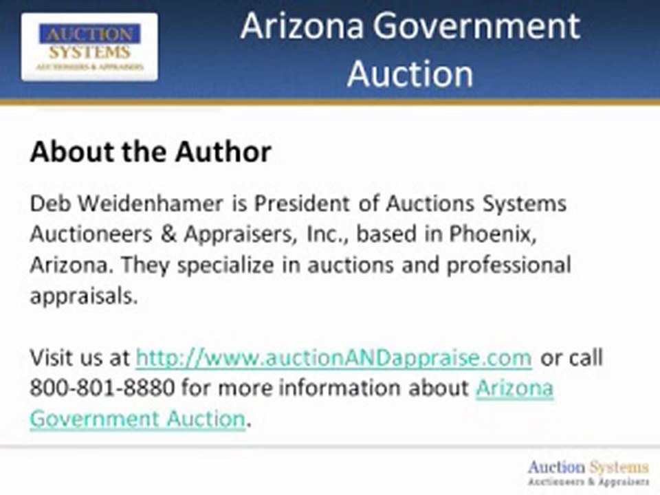 Arizona Government Auction: What’s In It for You?