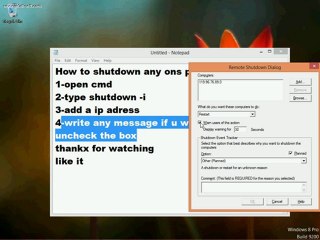how to shutdown any ons pc from yours using cmd