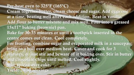 Cream Cheese Sheet Cake - Recipe