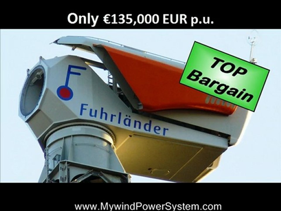 23 x Fuhrlaender FL 1000 Wind Turbines For Sale