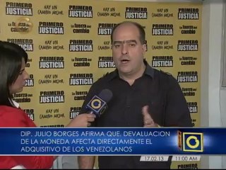 Borges: "Devaluación de la moneda afecta poder adquisitivo de los venezolanos"