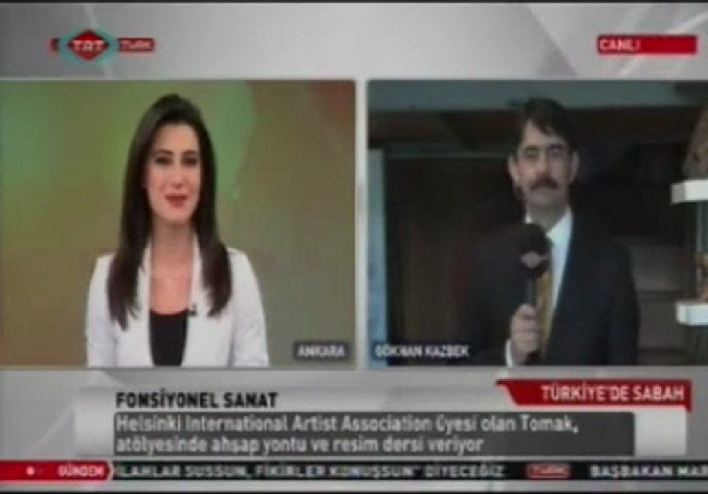 TRT Türk Tahtadan Heykeller Gökhan KAZBEK Canlı bağlantı Kamera ŞAVALA Mevlüt AYDOĞAN