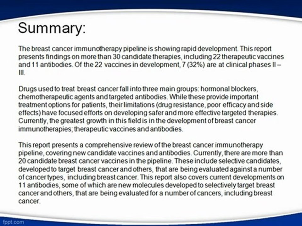 Aarkstore.com - Breast Cancer Vaccines and Therapeutic Antibodies- Pipeline, 2011