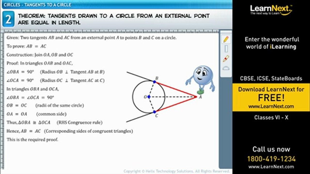 Class X Tangent to a Circle