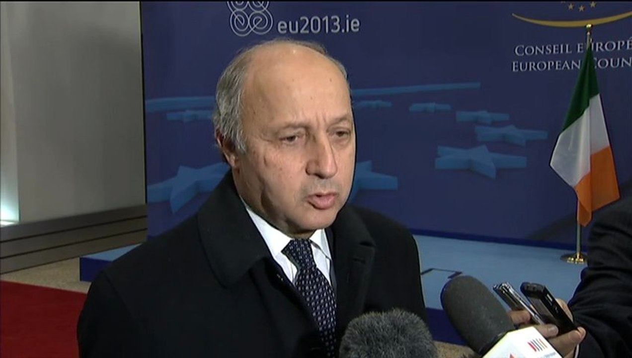 Mali / Syrie : Laurent Fabius au Conseil Affaires étrangères (Bruxelles, 18.02.2013)