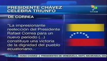 Hugo Chávez felicita a Correa por su 