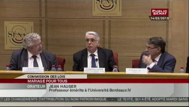 Audition dans le cadre du projet de loi sur le Mariage pour tous - Auditions de personnalités qualifiées dans le domaine du droit