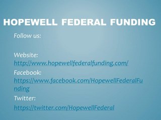 Hopewell Federal Funding