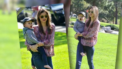 Miranda Kerr dévoile sa taille de guêpe au parc avec Flynn