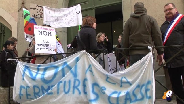 Les parents d'élèves et les maires de Conques et Moussoulens refusent leur fermeture de classe.