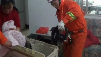 Girl, 3, gets stuck in washing machine