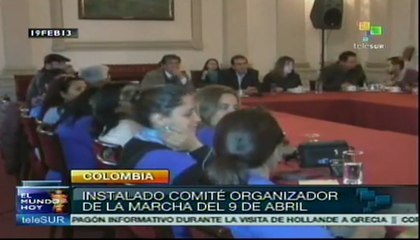 Colombia: marcha por la paz será el nueve de abril