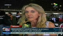 Mujeres campesinas de Brasil celebran regreso de Chávez