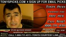 Sacramento Kings versus San Antonio Spurs Pick Prediction NBA Pro Basketball Odds Preview 2-19-2013