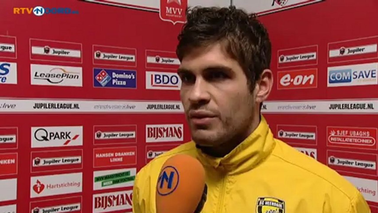 Verdediging SC Veendam schuttert tegen MVV - RTV Noord