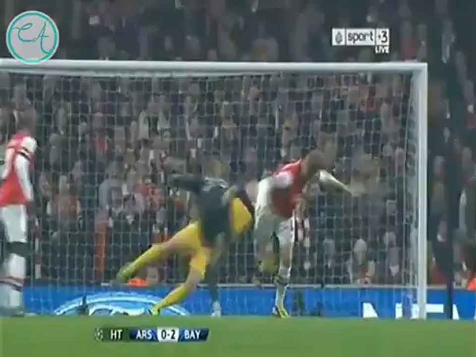 Arsenal 0-2 Bayern first halftime goals