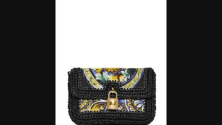 Dolce & Gabbana  Printed Canvas & Raffia Shoulder Bag Uk Fashion Trends 2013 From Fashionjug.com