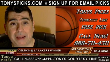 LA Lakers versus Boston Celtics Pick Prediction NBA Pro Basketball Odds Preview 2-20-2013