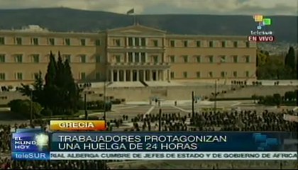 Trabajadores griegos realizan huelga de 24 horas