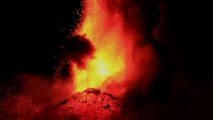 Spectacular Mt Etna eruption lights up the night sky