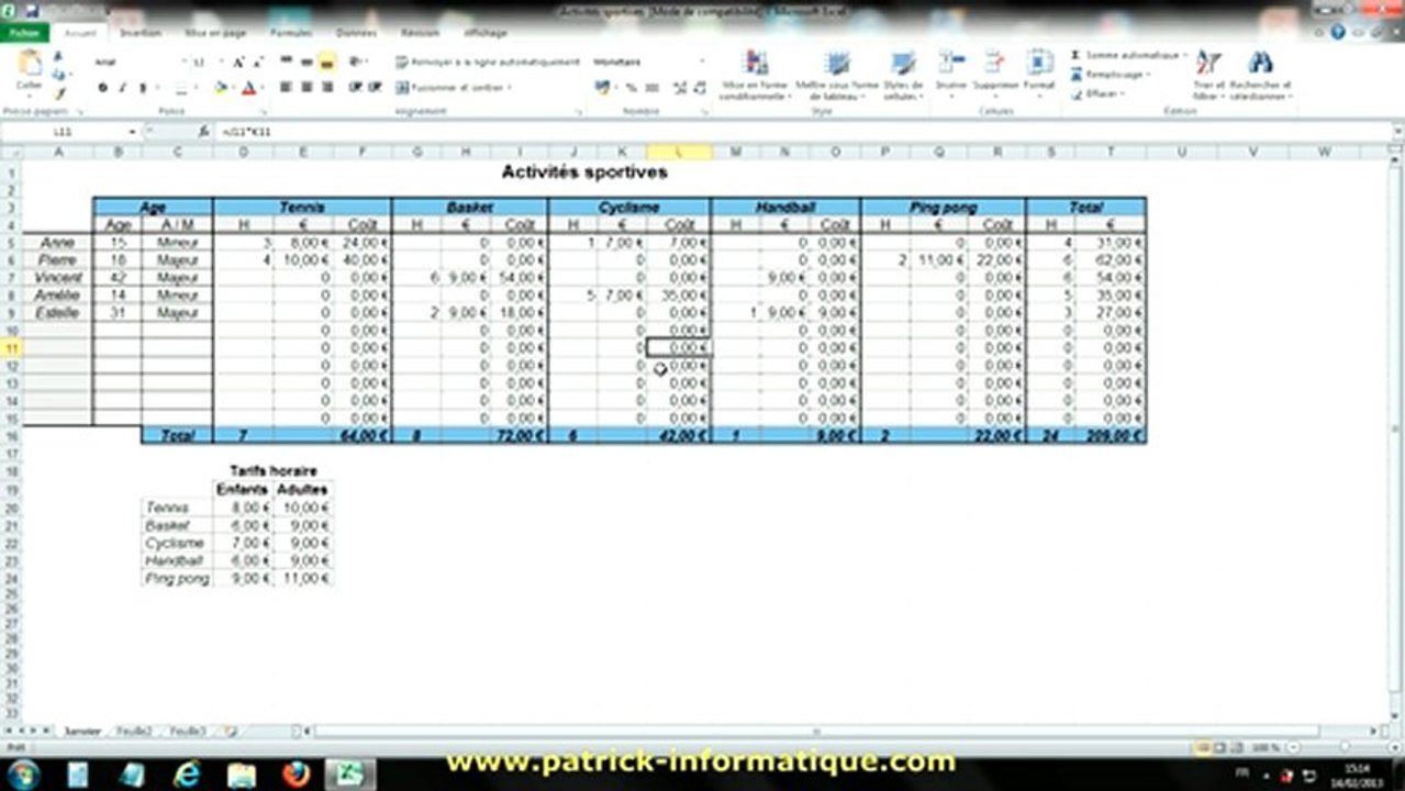 Tuto Excel 2010 - Masquer les valeurs zéro - Extrait