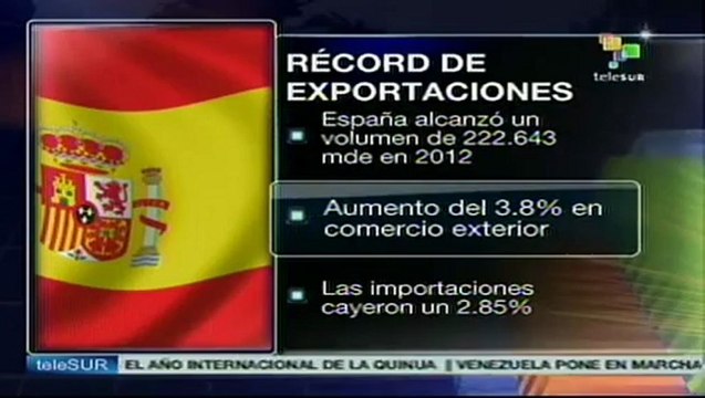 Suben exportaciones de España en 2012