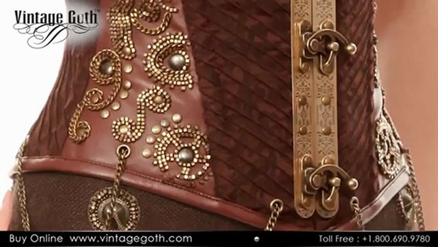 Vintage Goth brocade underbust corset, steel boned keeps in perfect shape.